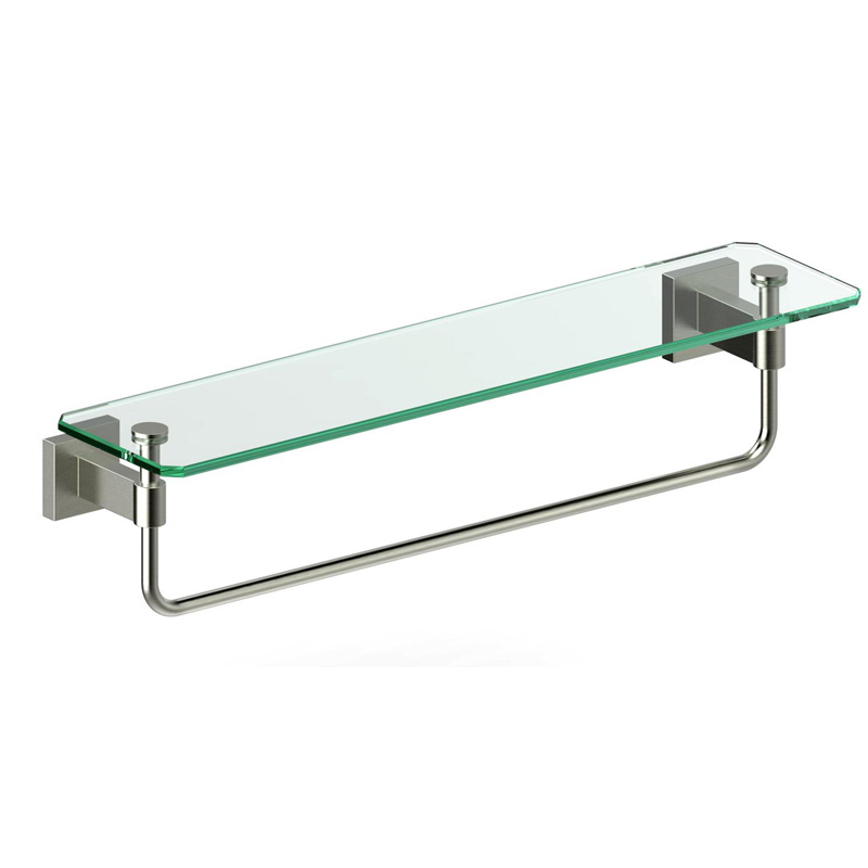 Étagère de salle de bain en verre avec base carrée