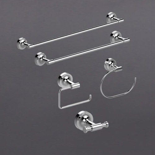 Kit d'accessoires de salle de bain chromés