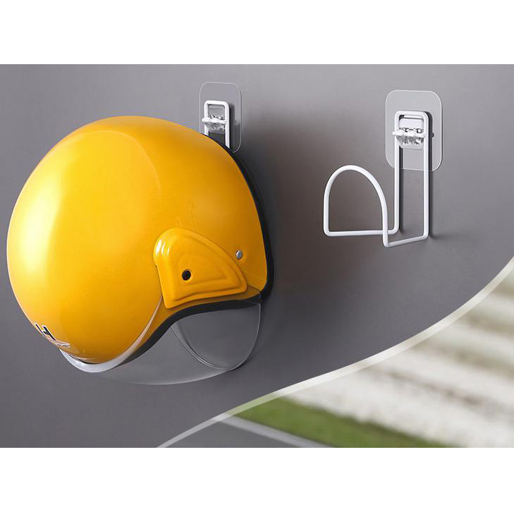 Support en métal pour casque auto-adhésif sans perforation