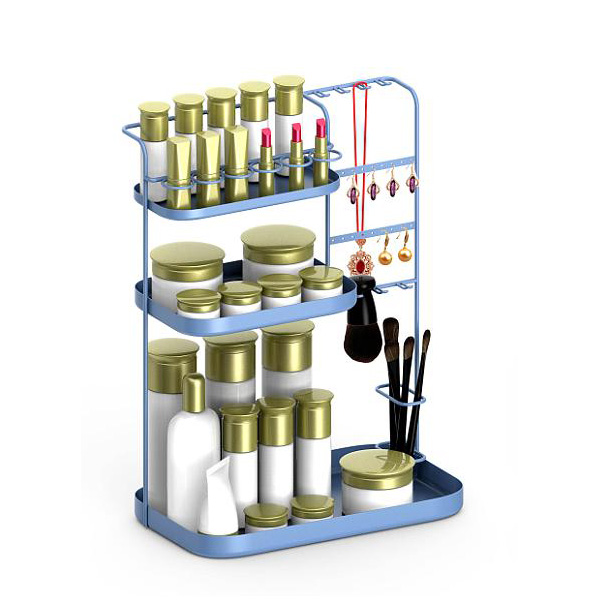 Support de stockage de bijoux de cosmétiques à trois couches
